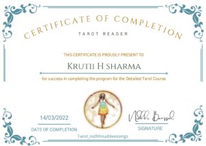 Tarot certificate